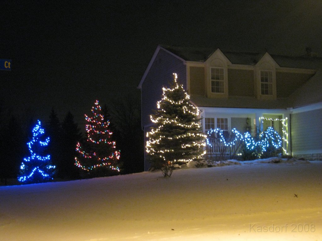 Christmas Lights Hines Drive 2008 105.jpg - The 2008 stringing of the outdoor Christmas lights MUST occur on the worst day between Thanksgiving and Christmas Eve each year. 2008 was no exception!